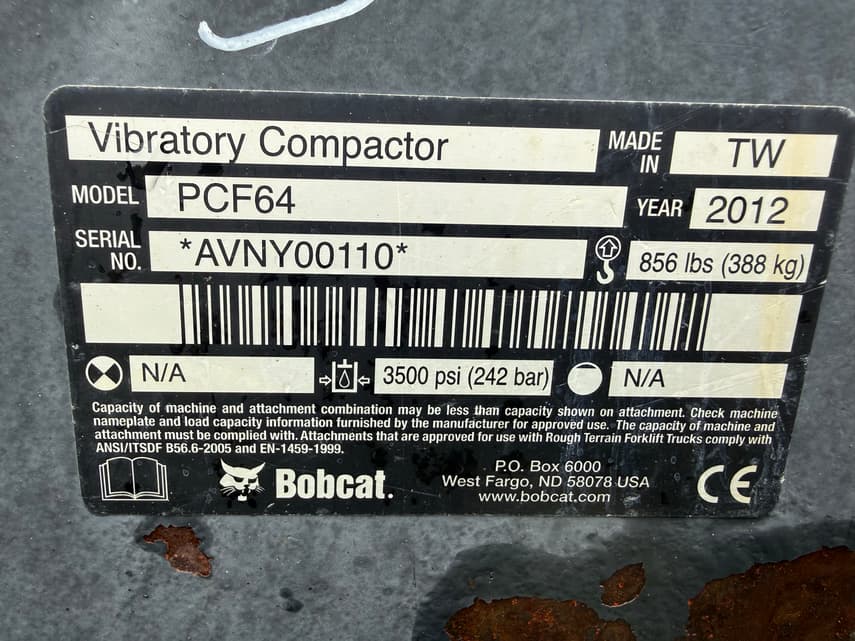 2012 Bobcat PCF64 PLATE COMPACTOR - 4