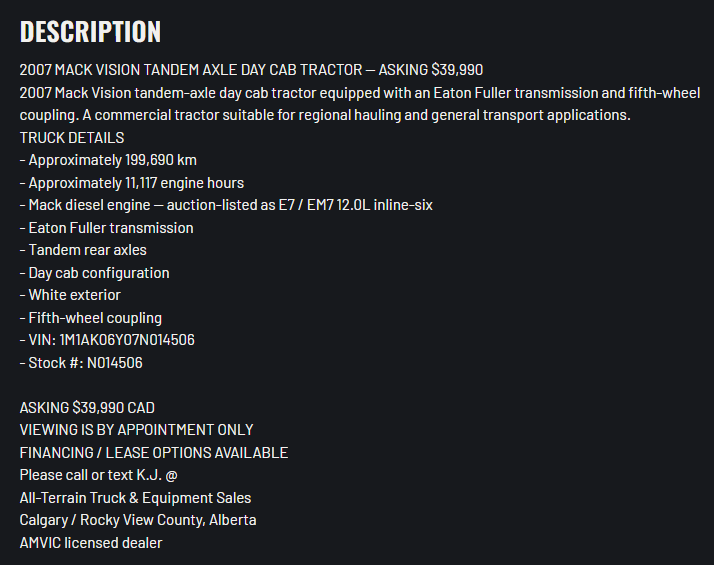 2007 Mack VISION CX613 - 19